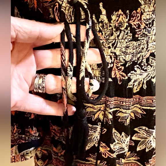 FREE PEOPLE Moonlight Drive Printed Mini Dress Boho Tassels Woman’s Small - Picture 4 of 11